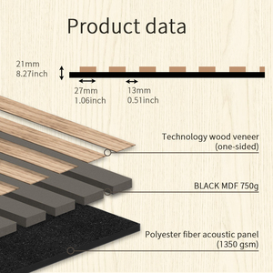 Panneau de grille en bois MDF sur mesure pour revêtement mural et de plafond intérieur, disponible pour les projets de construction, OEM disponible - Product Image 5