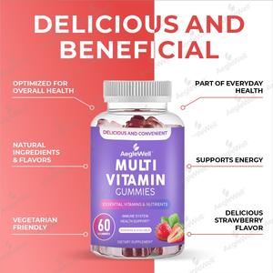 AegleWell Gomitas multivitamínicas para adultos 22 extractos de vitaminas y minerales que incluyen gomitas envasadas en ABCD y zinc - Product Image 4