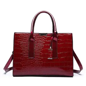 Fashion Large Ladies Crossbody Shoulder Bag Women Handbag Waterproof PU Women Square Handbag 2024 Crocodile Leather Polyester