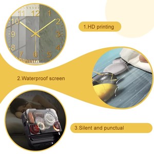 Horloge murale en porcelaine cristalline <span class=keywords><strong>Stephen</strong></span> <span class=keywords><strong>Curry</strong></span> <span class=keywords><strong>Golden</strong></span> State Warriors - Horloge décorative personnalisée pour les fans de basket-ball - Product Image 4
