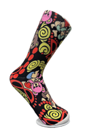 Chaussettes de sport personnalisées de haute qualité, design OEM, amusantes, colorées, respirantes, en coton, imprimées sur 360 degrés, pour l'entraînement et la salle de sport