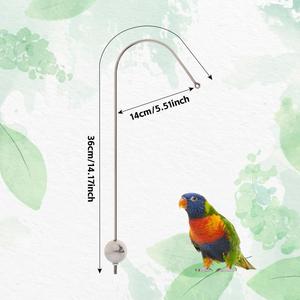 Crochet en acier inoxydable pour perroquet perroquet, balançoire suspendue, support pour jouets, fournitures essentielles pour oiseaux - Product Image 5