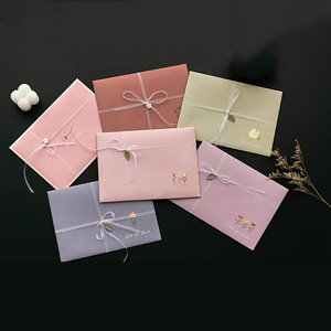 Enveloppe en papier de luxe personnalisée avec rubans, carte cadeau, lettre pour invitation de <span class=keywords><strong>mariage</strong></span> - Product Image 5