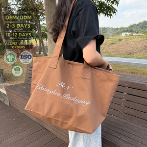 Bolsas de Mano de Lona de Algodón Marrón con Bolsillos, Personalizadas, de Terciopelo, Novedad 2026, Bolsas de Compras de Lujo para Mujer - Product Image 1