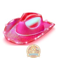 Chapeau de cowboy LED clignotant à néon, vente chaude 2026, logo personnalisé coloré, NOUVELLES ARRIVÉES, Thanksgiving, Pâques, anniversaire, rentrée scolaire, fête