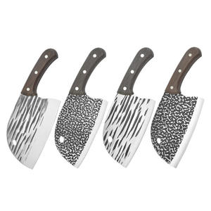 Couteau de cuisine martelé forgé à la main, lame en acier inoxydable 8-9,9 pouces, hachoir à viande pour usage domestique avec manche en bois - Product Image 2