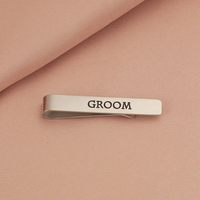 Clip de Corbata de Acero Inoxidable al por Mayor, Resistente a la Corrosión y a las Manchas de Aceite, Personalizable para Bodas, Clip para Cuello de Camisa y Traje para Hombre, Tamaño a Elegir
