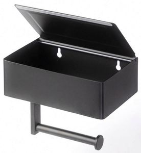 Wall Mounted Stainless Steel Modern Matte Black Toilet Paper Holder with <b>Shelf</b> for Bathroom - Product Image 1