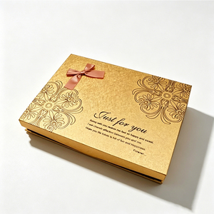 Scatola Personalizzata per Cioccolatini, Confezione Dorata per Cioccolato, Scatola Regalo in Cartone Rigido con Chiusura Magnetica per Dolci e Caramelle - Product Image 4