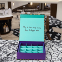 Emballage cadeau de barre de chocolat personnalisé de luxe pour les bonbons sucrés aux noix Ramadan-Carton de chocolat vide avec doublure en éponge