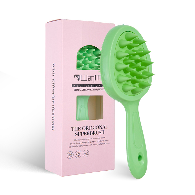 Brosse à shampoing double face verte