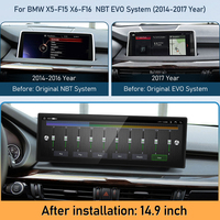Lecteur multimédia Android pour voiture de 14,9 pouces, navigation GPS, unité principale DSP, caméra de recul pour BMW X5 F15/X6 F16 sans fil