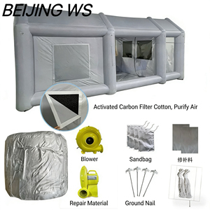 Cabine <span class=keywords><strong>de</strong></span> peinture <span class=keywords><strong>automobile</strong></span> gonflable personnalisable, tente <span class=keywords><strong>de</strong></span> pulvérisation portable robuste, matériau PVC durable, salle <span class=keywords><strong>de</strong></span> peinture mobile pour voitures - Product Image 2