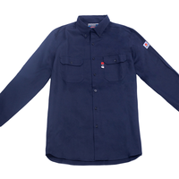 Chemise de travail ignifuge pour homme grande taille, 88% coton 12% nylon, qualité supérieure, service OEM, bleu marine