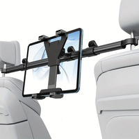 Support de tablette d'appui-tête de voiture en alliage d'aluminium à double tige réglable pour iPad 7-10.9 ".