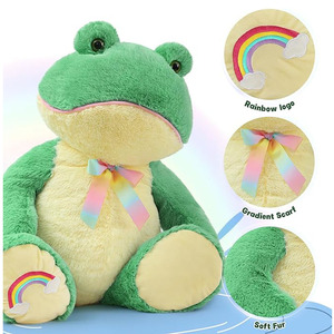 ตุ๊กตากบขนาด<span class=keywords><strong>ใหญ่</strong></span> 27 นิ้ว ตุ๊กตาขนนุ่ม กบกอดได้ พร้อมโบว์ผูก สำหรับเด็กชายและเด็กหญิง ตุ๊กตาผ้ากำมะหยี่รูปกบสีเขียว - Product Image 3