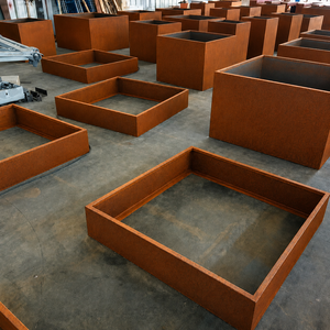 Vasi Decorativi da Giardino Personalizzati, Fioriere Grandi <span class=keywords><strong>per</strong></span> Esterni in Acciaio Corten - Product Image 5