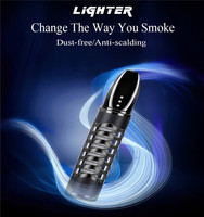 Nouveau briquet électrique USB rechargeable, briquet turbo avec cendrier de luxe, porte-cigarettes, accessoires de fumeur, gadgets pour hommes