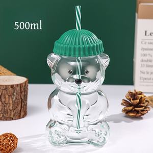 <span class=keywords><strong>Gobelet</strong></span> en verre <span class=keywords><strong>Starbuck</strong></span> Teddy Bear créatif, style Ins, prix bas, 20 OZ, 600 ml - Product Image 5