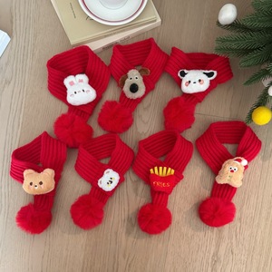 Écharpe de Noël en laine pour chat et chien, accessoires de dessin animé renne, bijoux pour petits chiens Bichon Frisé, collection automne-hiver - Product Image 1