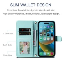 Étui magnétique en PU à motif de diamant pour iPhone 13 Pro étui multifonctionnel en cuir pour support de téléphone