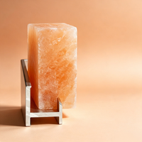 Brique de sel de l'Himalaya avec rainures, bloc de sel rose naturel pur rainuré pour la décoration murale intérieure des saunas domestiques