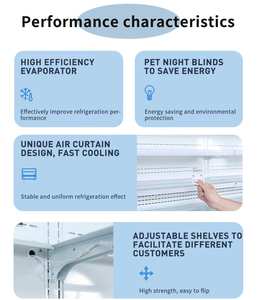 Congelador vertical sin escarcha con pantalla caliente Equipo de refrigeración de supermercado Comercial Grande Congelador profundo súper grande - Product Image 3