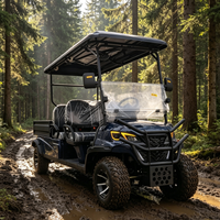 Voiture de golf électrique tout-terrain Rainbow 72V certifiée CE, freins à disque, 4 places personnalisées avec compartiment arrière, 30 km/h, autonomie 70-90 km
