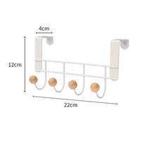Porte-serviettes mural en métal avec crochets de rangement pour clés, blanc, pour chambre, cuisine, bureau