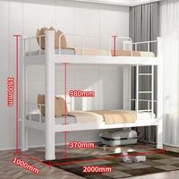 Lit superposé en métal avec échelle au pied du lit, disposition de la pièce flexible pour les petits espaces