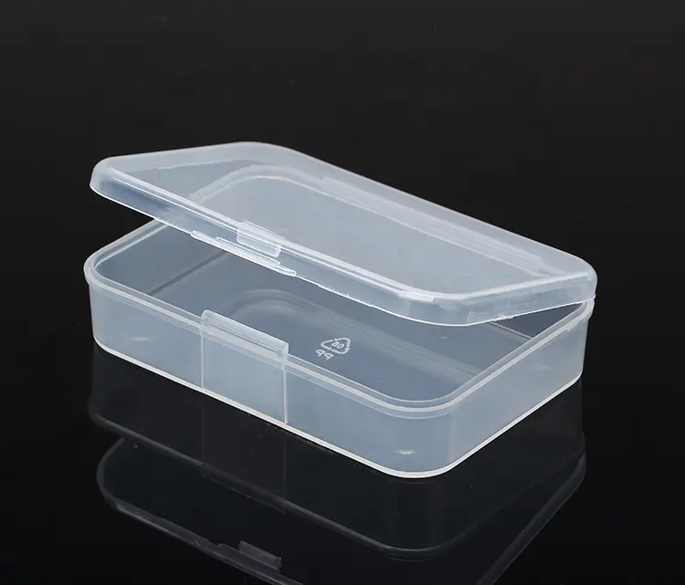 小さな部品を整理するための蓋付きの透明度の高い目に見えるプラスチックボックスの透明な収納ケース