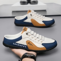 Chaussures décontractées pour hommes, style sport, tendance mode, en cuir respirant, à lacets, baskets de travail durables, antidérapantes, amortissantes, printemps-automne