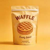 Sachets refermables personnalisés imprimés avec fermeture éclair pour gaufres, biscuits, collations et produits de boulangerie
