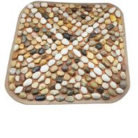 Tapis de réflexologie pour les pieds et les jambes, tapis de massage en galets naturels pour soulager la douleur, thérapie à domicile, 40x40cm