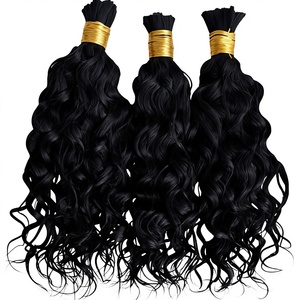 Cabello humano virgen sin procesar a granel, rizado y crespo, negro, en paquetes para micro trenzas, al por mayor. - Product Image 1