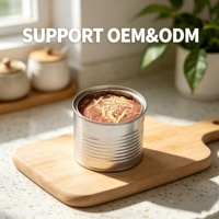 Alimentation humide pour chats en conserve, mousse riche en protéines avec morceaux de viande véritable, sans céréales, marque privée OEM ODM en gros