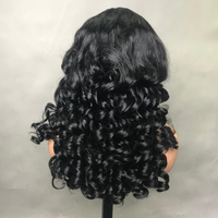 Pelucas de Cabello Humano con Encaje HD 7x5, Sin Pegamento, Ondas Sueltas, Encaje Precortado, Densidad 250, Cabello Natural Doble, Rizado y Voluminoso