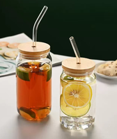 Gobelet en verre de style victorien avec couvercle sécurisé et paille intégrée pour adultes - Réutilisable pour les fêtes, l'usage quotidien et la maison