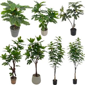 شجرة تين صناعية معتمدة بالأشعة فوق البنفسجية مخصصة للديكور الداخلي والخارجي للمنزل والمكتب مع سلة من حبل القطن - Product Image 6