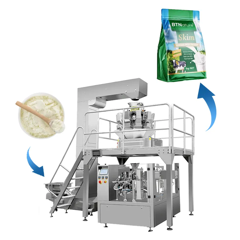 Tốc độ cao PREMADE Túi máy đóng gói tự động Sữa Protein ca cao Cà Phê Máy đóng gói bột