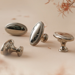 高品质实心黄铜椭圆形旋钮，串珠设计，浴室盥洗台把手，定制 - Product Image 2