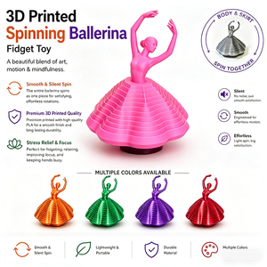 Balle de danseuse imprimée en 3D, jouet anti-stress, ornement, spinner de ballet, jouet sensoriel étoile, jouets de danseuse - Product Image 3