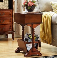 Meuble porte-journaux, table d'appoint, porte-revues sur pied, table d'appoint de canapé, table d'angle, table de chevet en bois massif