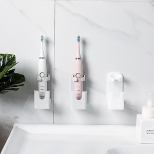 Electric <b>Toothbrush</b> <b>Holder</b> <b>Wall</b> <b>Mounted</b> Plastic Bathroom Storage Rack Punch Free Detachable Rectangle Shape - Product Image 3