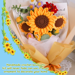 Custom Diy Craft Art Flower Bouquet <b>Knitting</b> <b>Sets</b> Crochet Needle Hook Kit <b>for</b> <b>Beginners</b> - Product Image 5