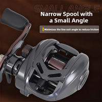 Moulinet de pêche baitcasting ultraléger en métal de haute qualité 7.1:1 pour eau salée, compatible droitier et gaucher, équipement de pêche