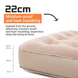 <span class=keywords><strong>Lit</strong></span> d'air gonflable à deux zones - Fermeté réglable, surface floquée douce pour la peau, idéal pour le camping et l'accueil d'invités - Product Image 3