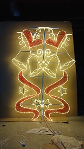 Décoration <span class=keywords><strong>de</strong></span> rue <span class=keywords><strong>de</strong></span> <span class=keywords><strong>Noël</strong></span> commerciale extérieure 2D 3D illuminée au sol à travers la rue motif LED lumières montées sur poteau - Product Image 4