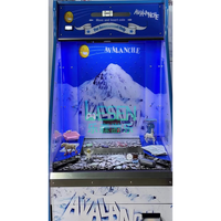 Machine de jeu à jetons de type 'Coin Pusher', équipement d'arcade à monnayeur avec musique et lumières, machine de divertissement avec fonction de lancer de pièces