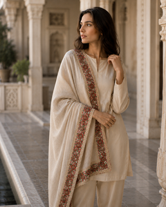 Châle d'hiver élégant en viscose à imprimé floral numérique brodé, à longues franges, léger, doux, chaud et respirant, style traditionnel - Product Image 5